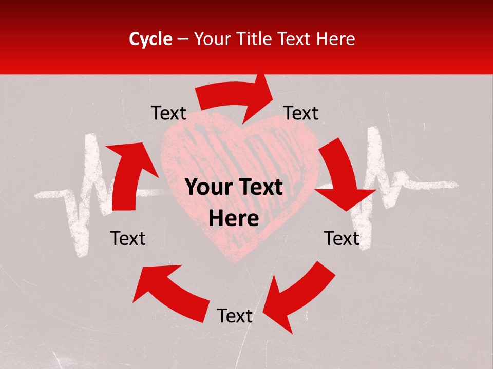 A Red Heart On A Blackboard With A Red Stethoscope PowerPoint Template