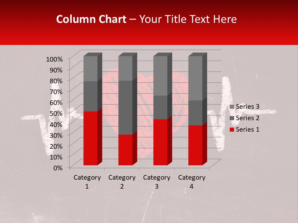 A Red Heart On A Blackboard With A Red Stethoscope PowerPoint Template