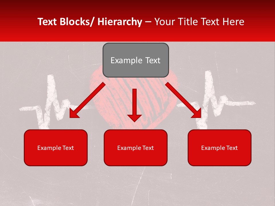 A Red Heart On A Blackboard With A Red Stethoscope PowerPoint Template