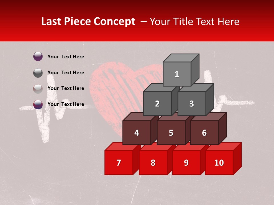 A Red Heart On A Blackboard With A Red Stethoscope PowerPoint Template