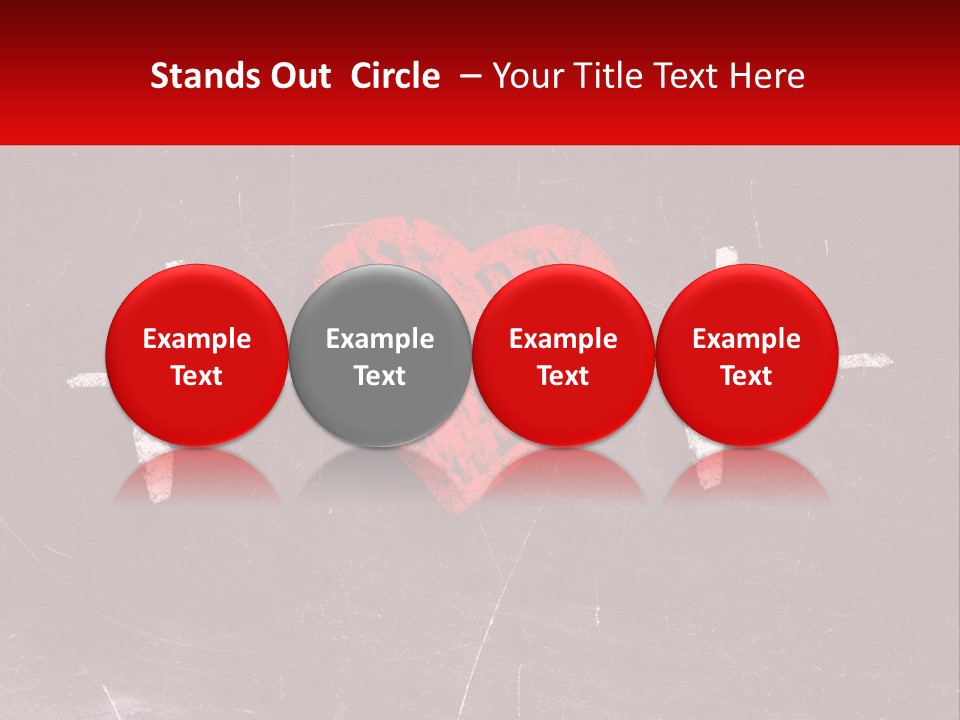 A Red Heart On A Blackboard With A Red Stethoscope PowerPoint Template