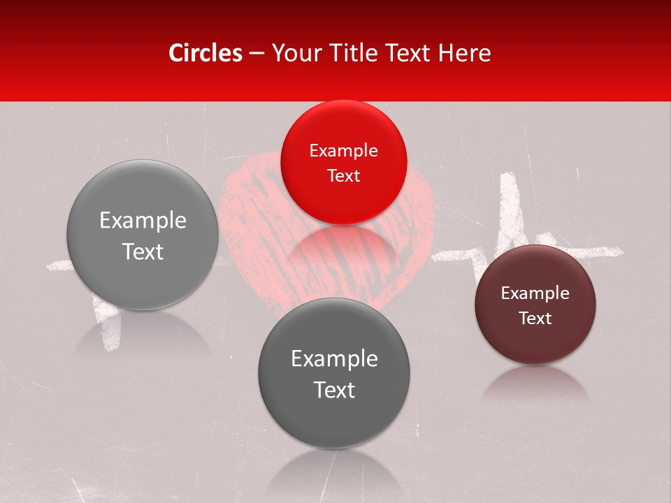 A Red Heart On A Blackboard With A Red Stethoscope PowerPoint Template