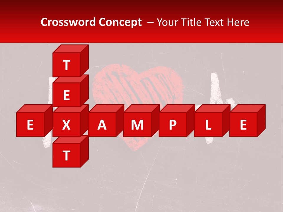 A Red Heart On A Blackboard With A Red Stethoscope PowerPoint Template