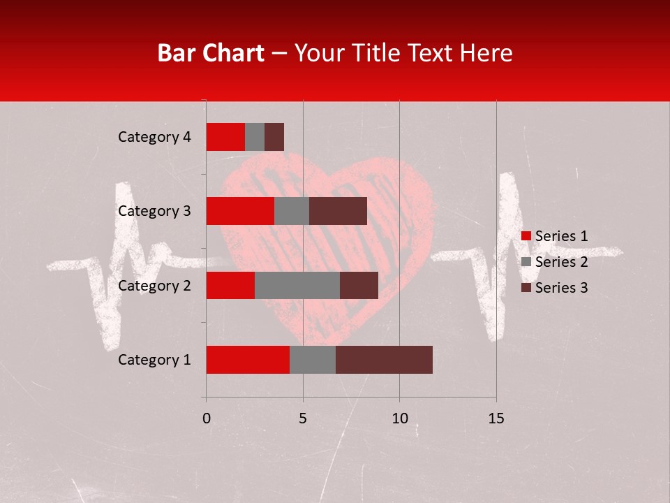 A Red Heart On A Blackboard With A Red Stethoscope PowerPoint Template