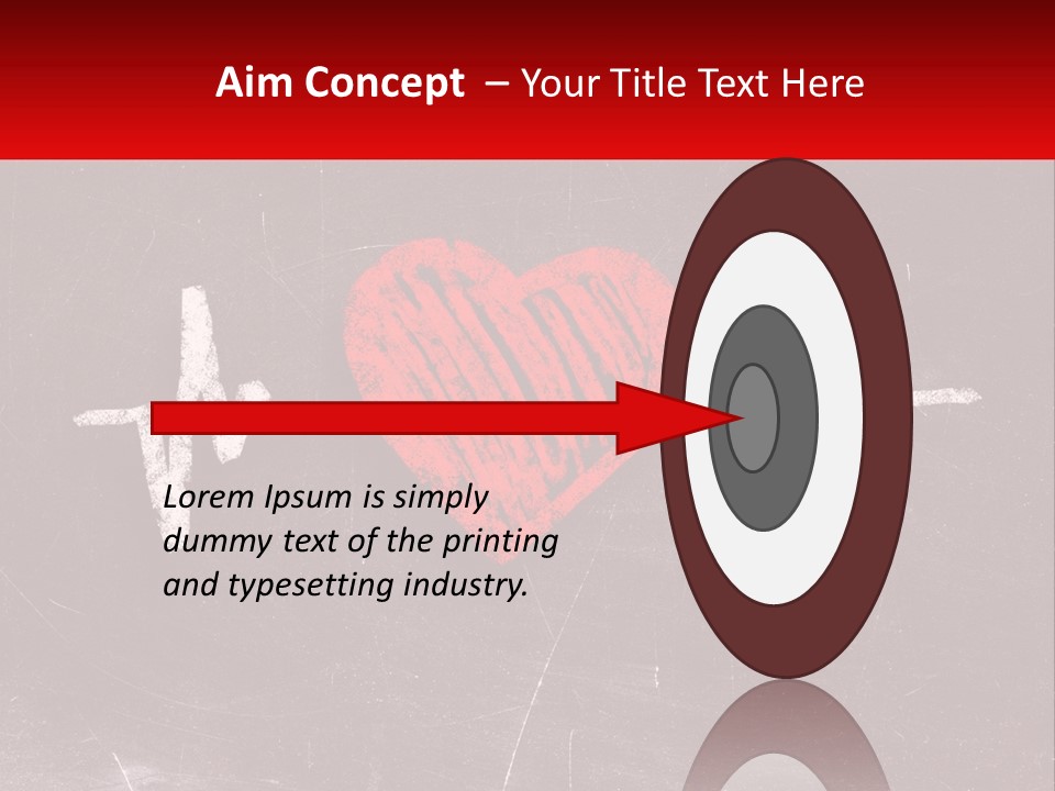 A Red Heart On A Blackboard With A Red Stethoscope PowerPoint Template