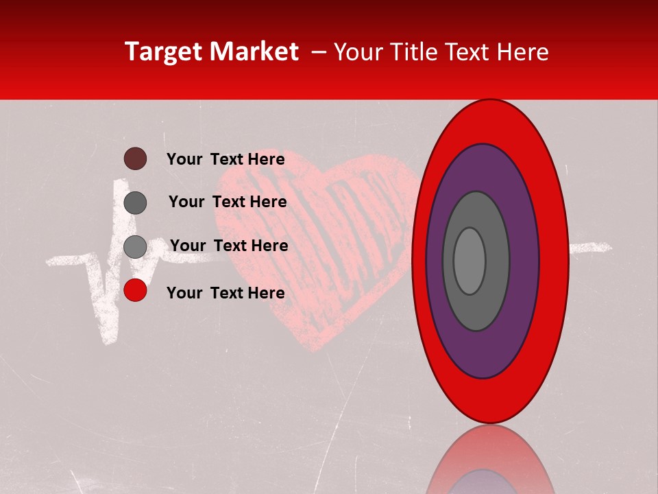 A Red Heart On A Blackboard With A Red Stethoscope PowerPoint Template