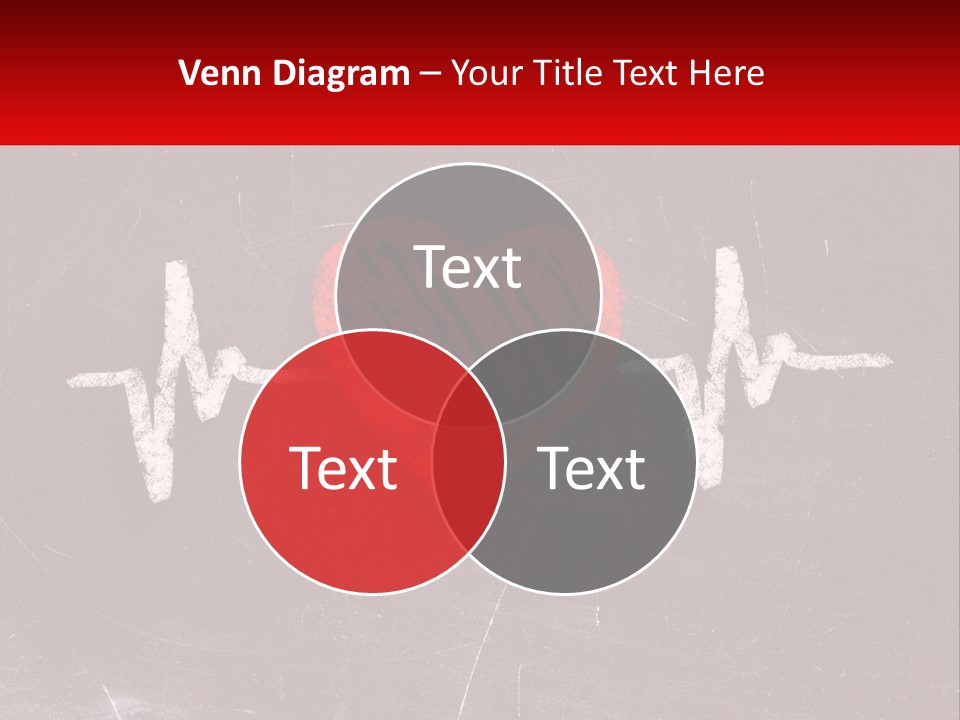 A Red Heart On A Blackboard With A Red Stethoscope PowerPoint Template