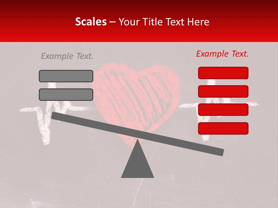 A Red Heart On A Blackboard With A Red Stethoscope PowerPoint Template