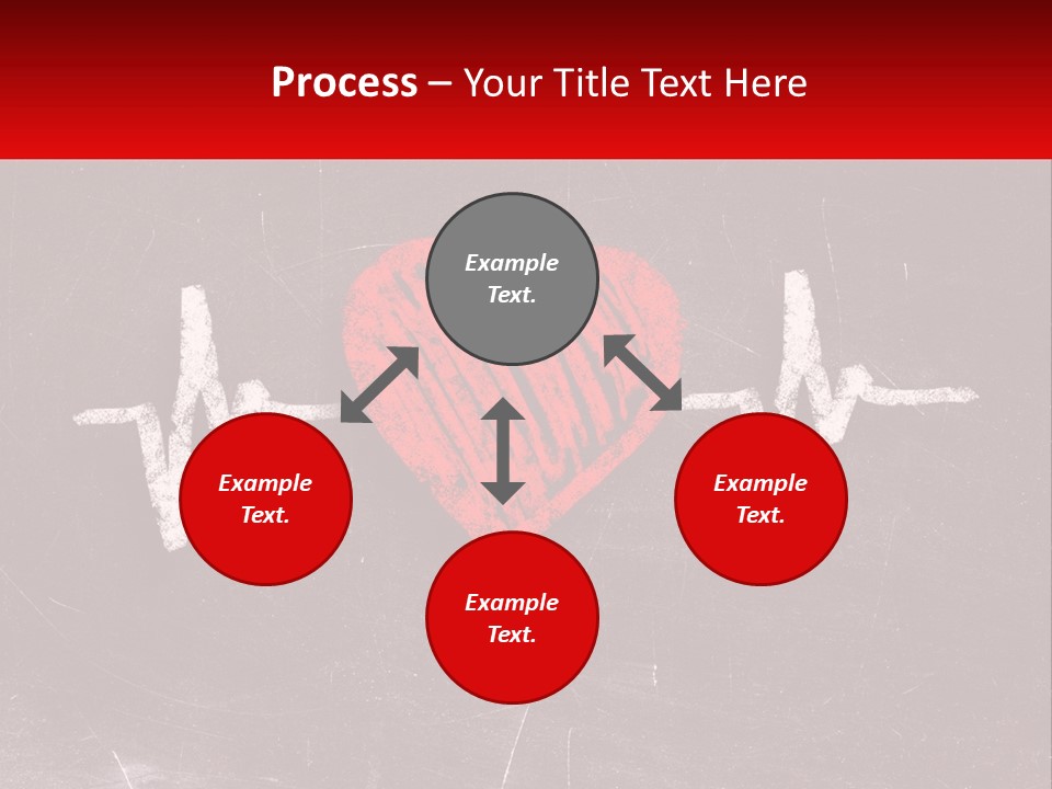 A Red Heart On A Blackboard With A Red Stethoscope PowerPoint Template
