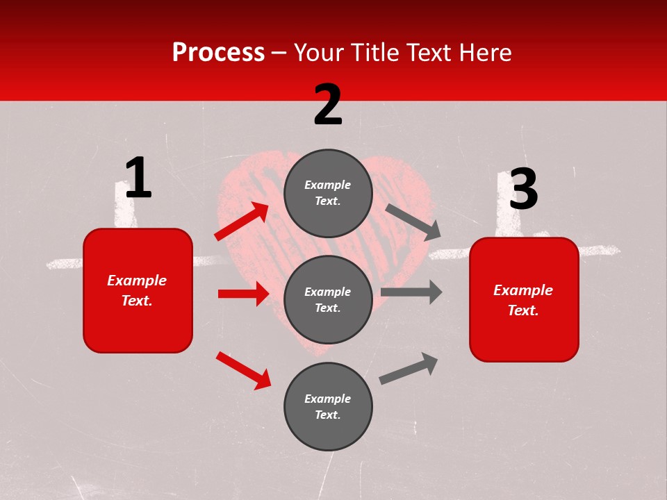 A Red Heart On A Blackboard With A Red Stethoscope PowerPoint Template