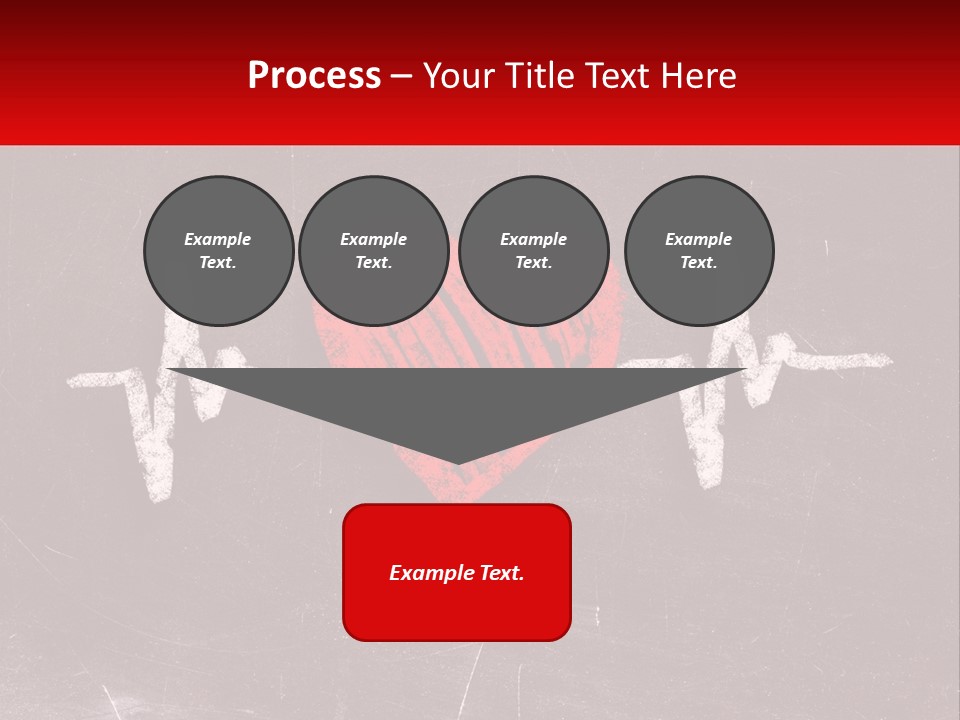 A Red Heart On A Blackboard With A Red Stethoscope PowerPoint Template