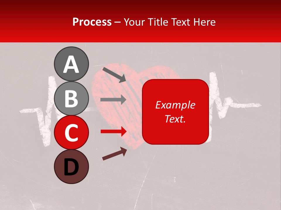 A Red Heart On A Blackboard With A Red Stethoscope PowerPoint Template