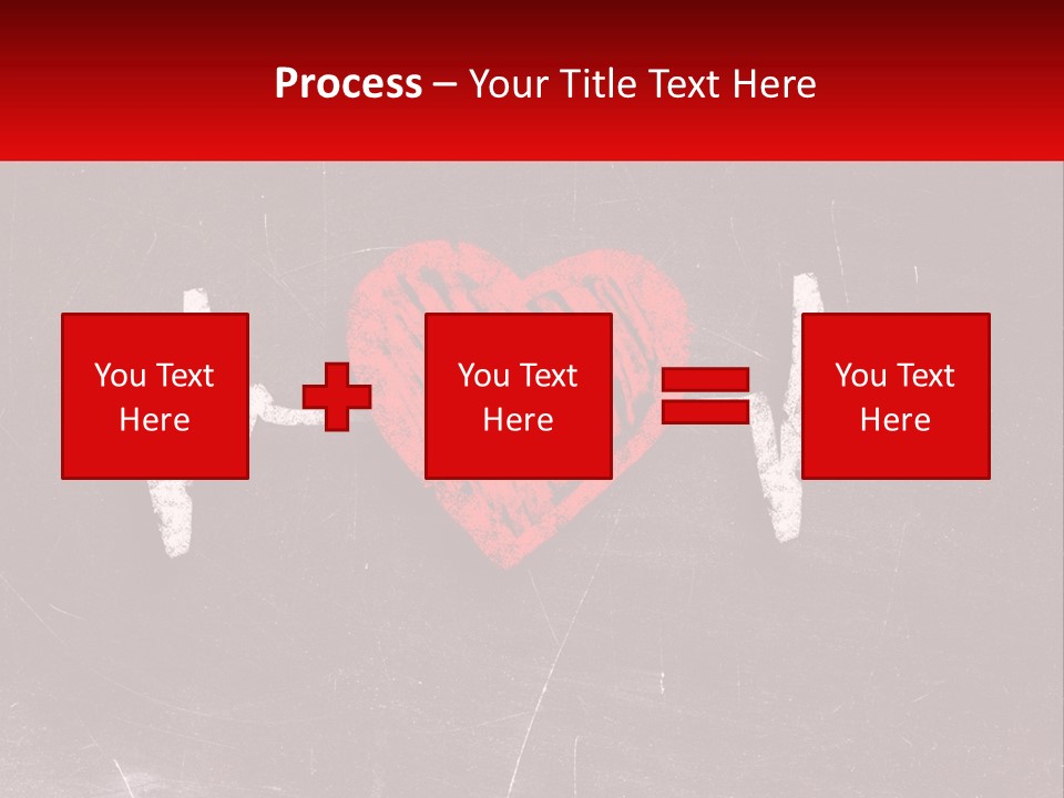 A Red Heart On A Blackboard With A Red Stethoscope PowerPoint Template