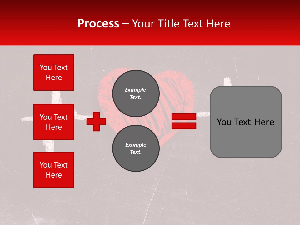A Red Heart On A Blackboard With A Red Stethoscope PowerPoint Template