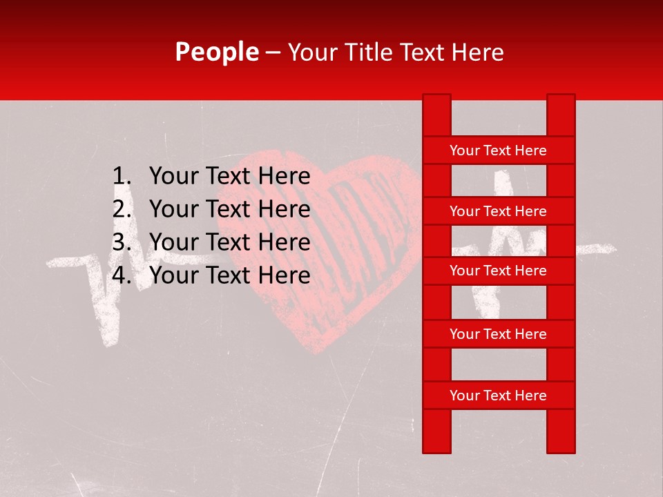 A Red Heart On A Blackboard With A Red Stethoscope PowerPoint Template