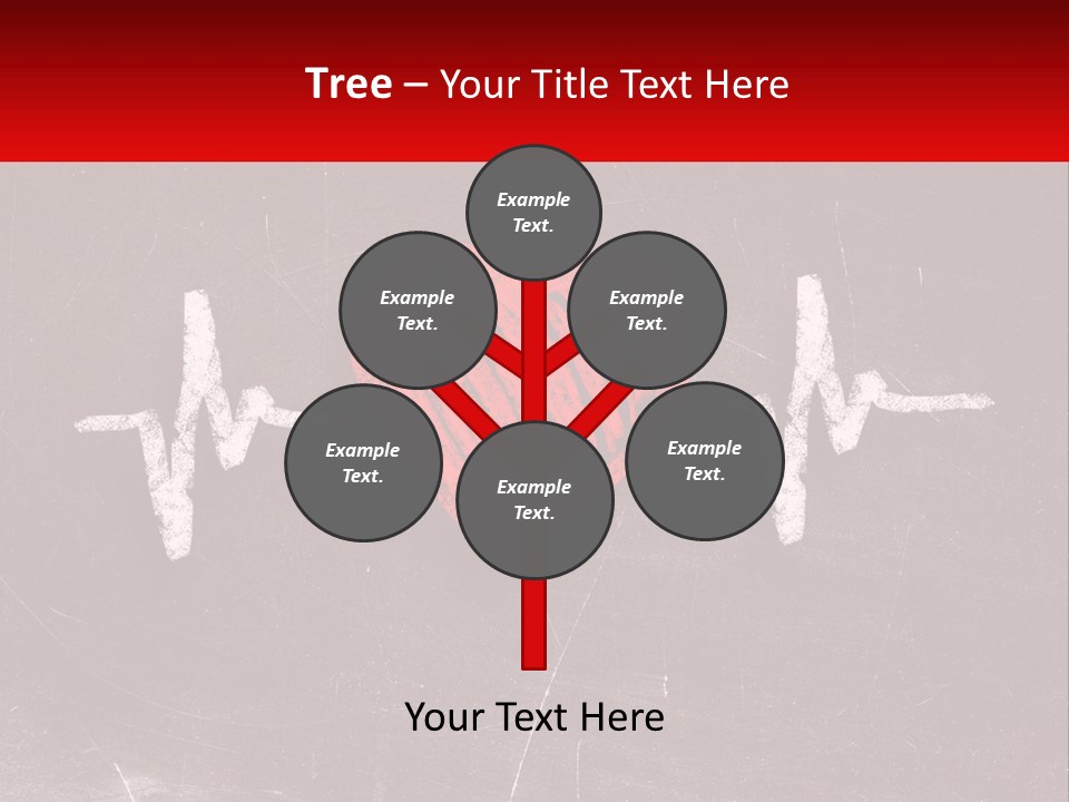 A Red Heart On A Blackboard With A Red Stethoscope PowerPoint Template