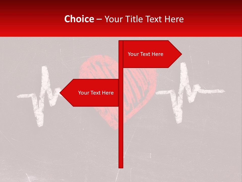 A Red Heart On A Blackboard With A Red Stethoscope PowerPoint Template