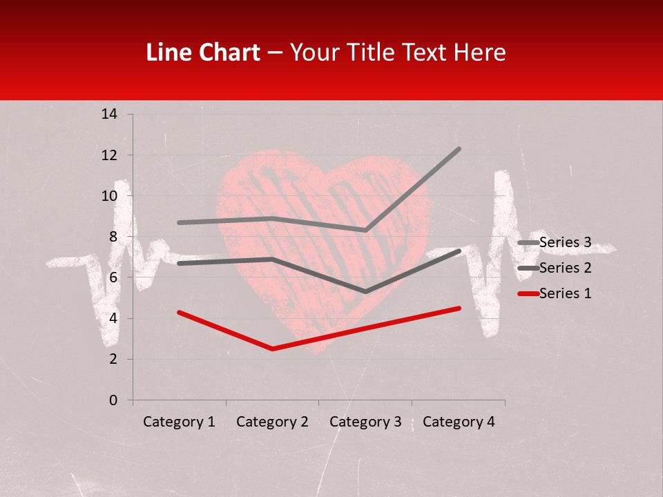 A Red Heart On A Blackboard With A Red Stethoscope PowerPoint Template