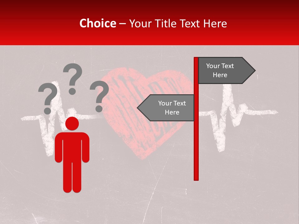 A Red Heart On A Blackboard With A Red Stethoscope PowerPoint Template