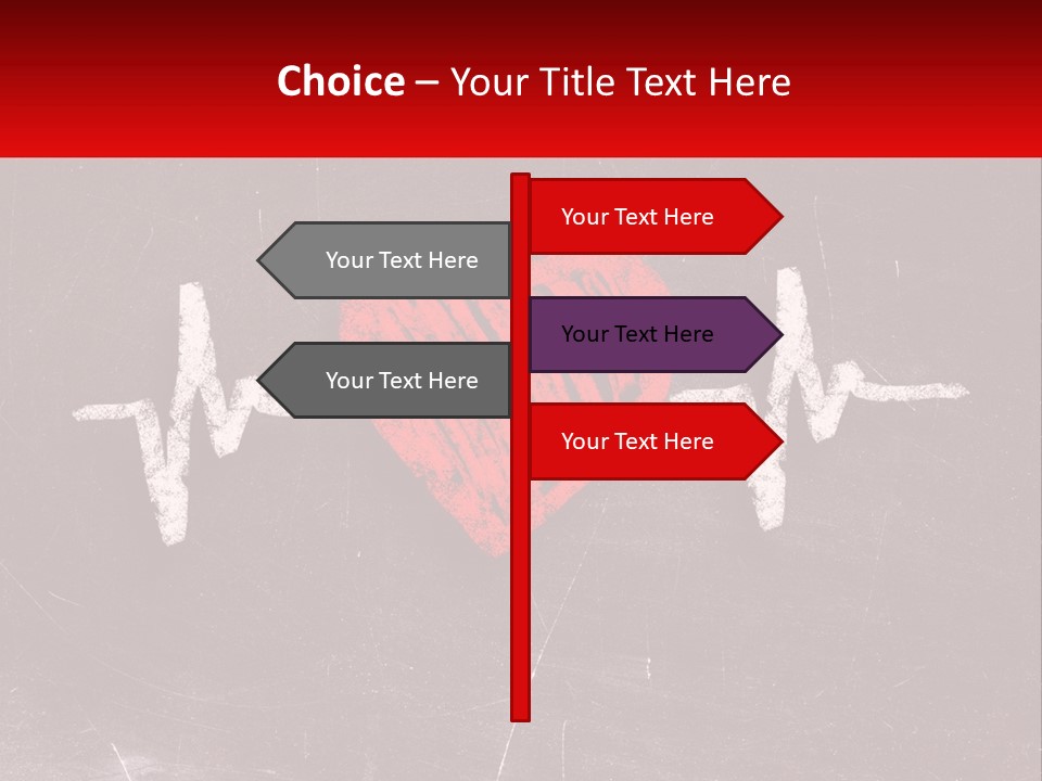 A Red Heart On A Blackboard With A Red Stethoscope PowerPoint Template