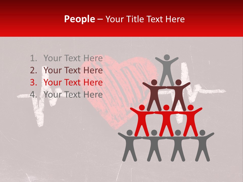 A Red Heart On A Blackboard With A Red Stethoscope PowerPoint Template