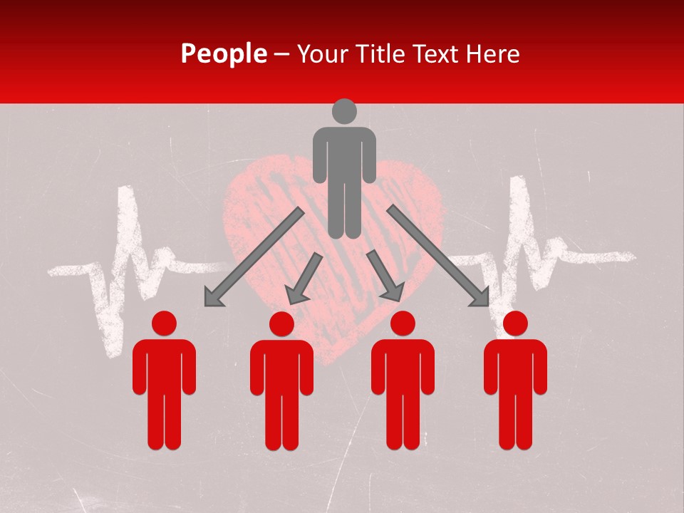 A Red Heart On A Blackboard With A Red Stethoscope PowerPoint Template