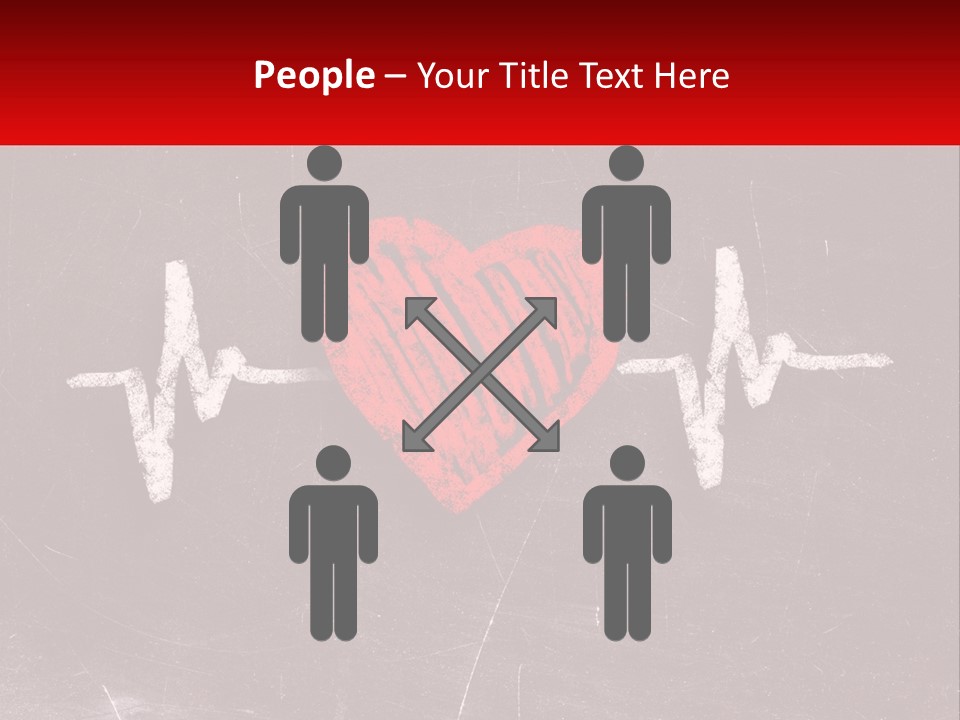A Red Heart On A Blackboard With A Red Stethoscope PowerPoint Template