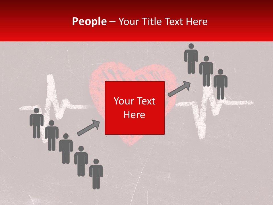 A Red Heart On A Blackboard With A Red Stethoscope PowerPoint Template