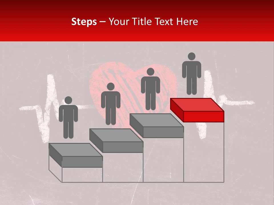 A Red Heart On A Blackboard With A Red Stethoscope PowerPoint Template