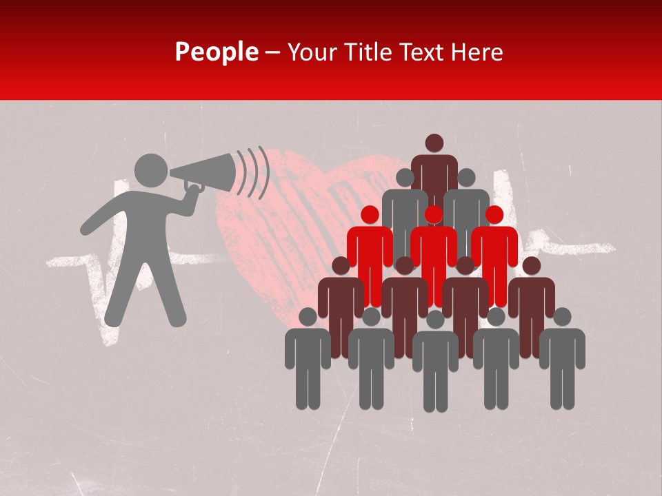 A Red Heart On A Blackboard With A Red Stethoscope PowerPoint Template