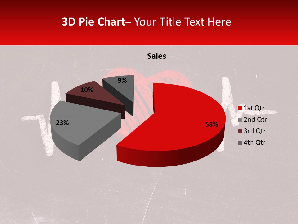 A Red Heart On A Blackboard With A Red Stethoscope PowerPoint Template