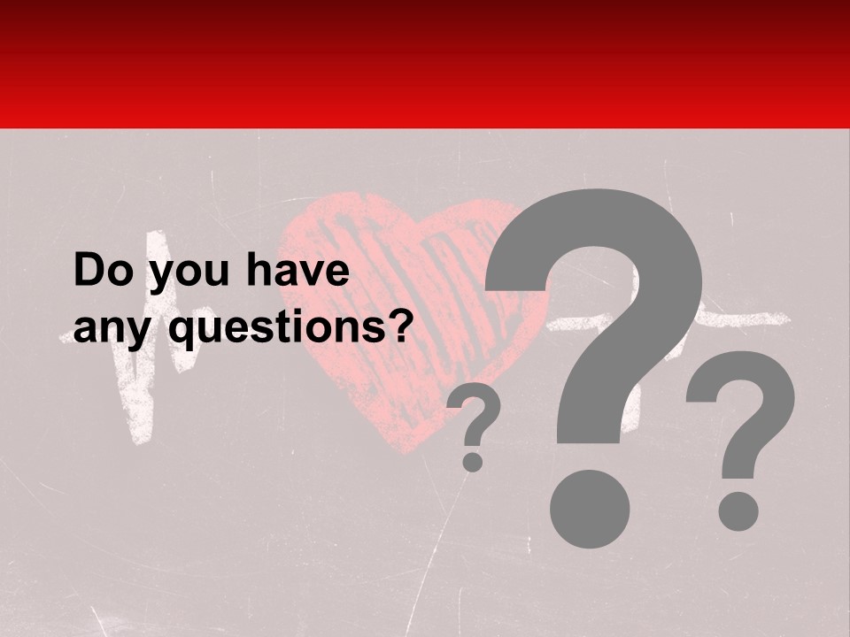 A Red Heart On A Blackboard With A Red Stethoscope PowerPoint Template