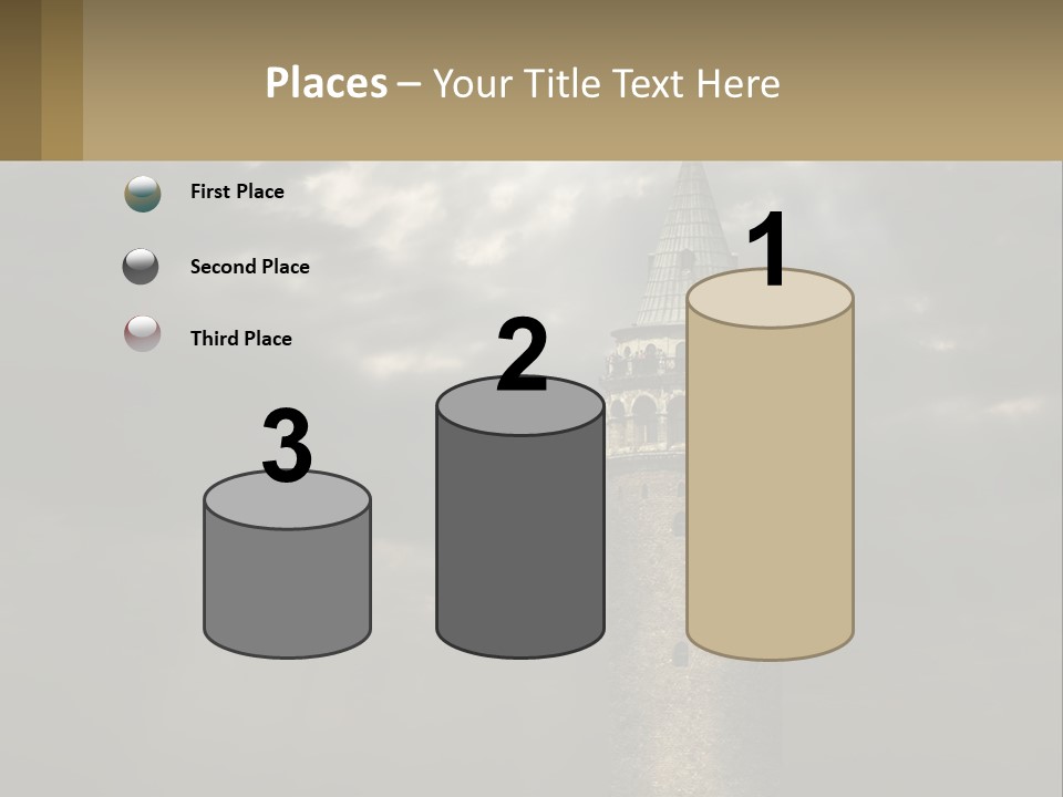 A Tall Tower With A Sky Background With Clouds PowerPoint Template