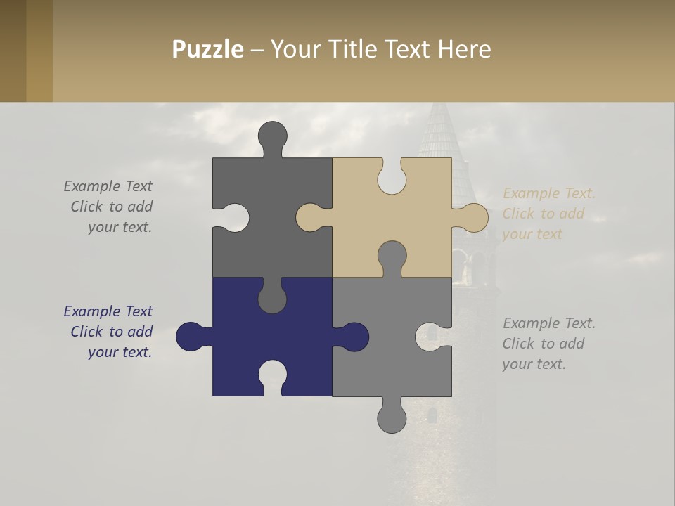 A Tall Tower With A Sky Background With Clouds PowerPoint Template