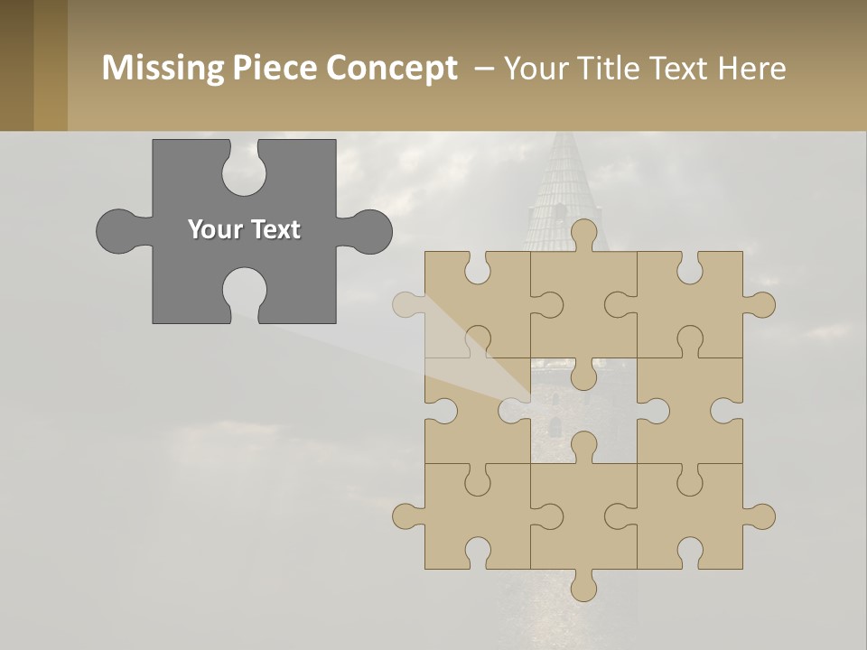 A Tall Tower With A Sky Background With Clouds PowerPoint Template