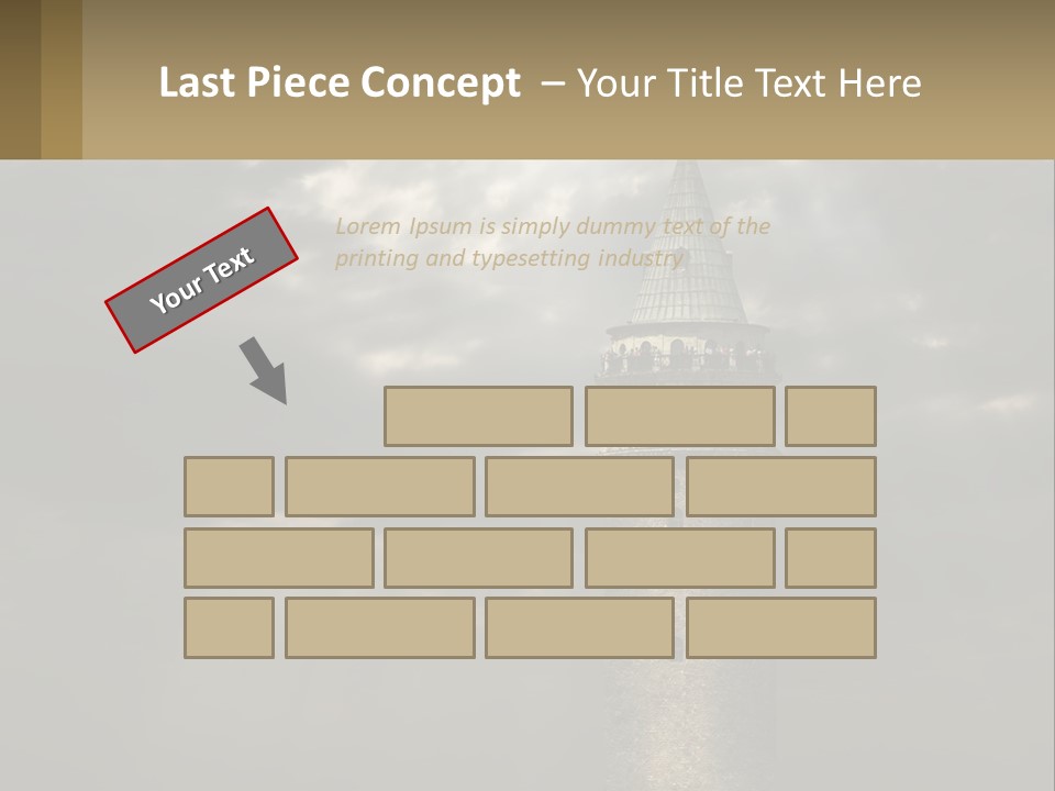 A Tall Tower With A Sky Background With Clouds PowerPoint Template