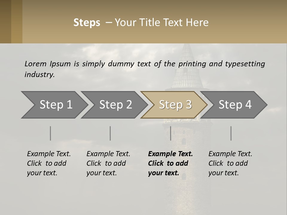 A Tall Tower With A Sky Background With Clouds PowerPoint Template