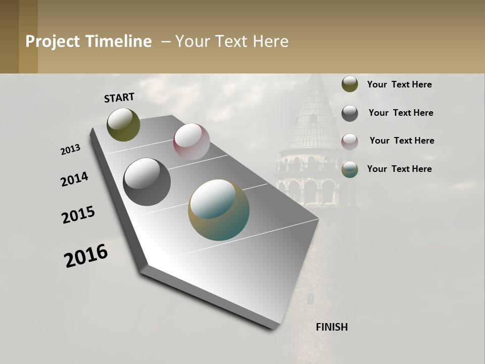 A Tall Tower With A Sky Background With Clouds PowerPoint Template