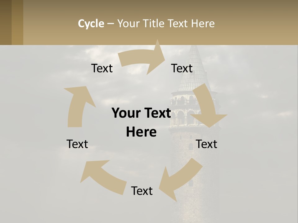A Tall Tower With A Sky Background With Clouds PowerPoint Template