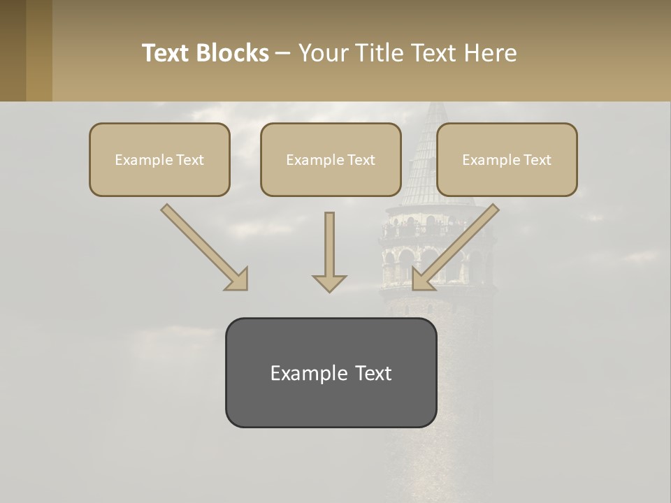 A Tall Tower With A Sky Background With Clouds PowerPoint Template