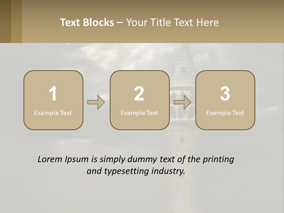 A Tall Tower With A Sky Background With Clouds PowerPoint Template