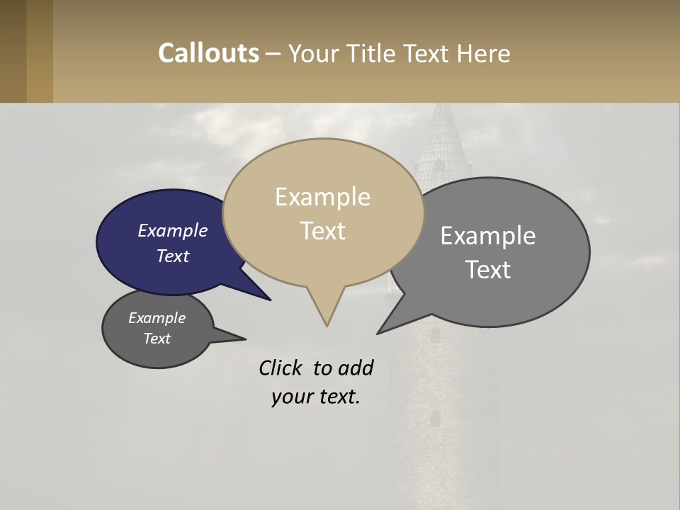 A Tall Tower With A Sky Background With Clouds PowerPoint Template