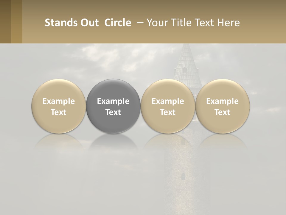 A Tall Tower With A Sky Background With Clouds PowerPoint Template