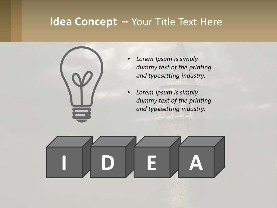 A Tall Tower With A Sky Background With Clouds PowerPoint Template