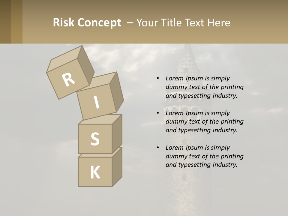 A Tall Tower With A Sky Background With Clouds PowerPoint Template