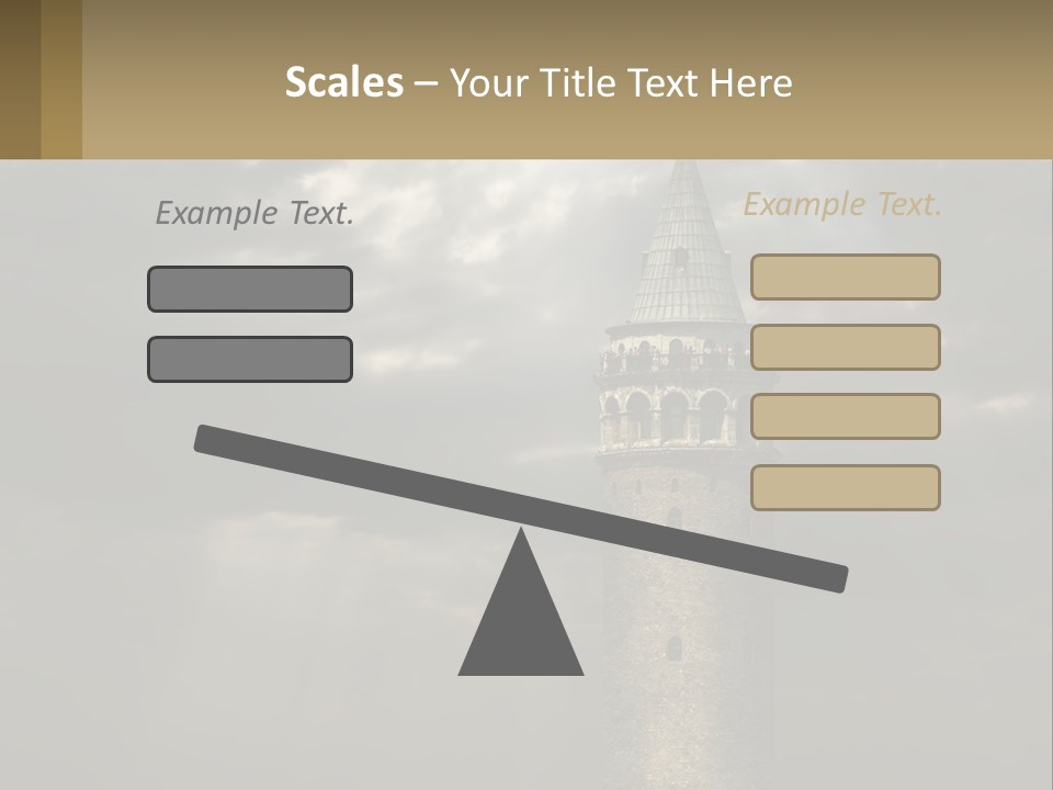 A Tall Tower With A Sky Background With Clouds PowerPoint Template