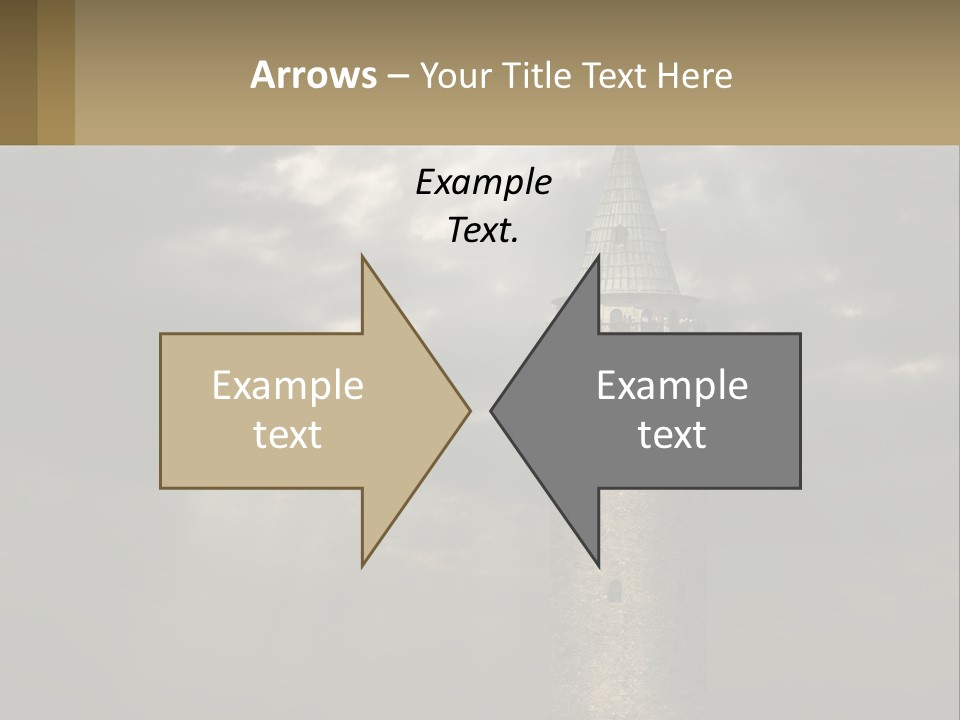 A Tall Tower With A Sky Background With Clouds PowerPoint Template