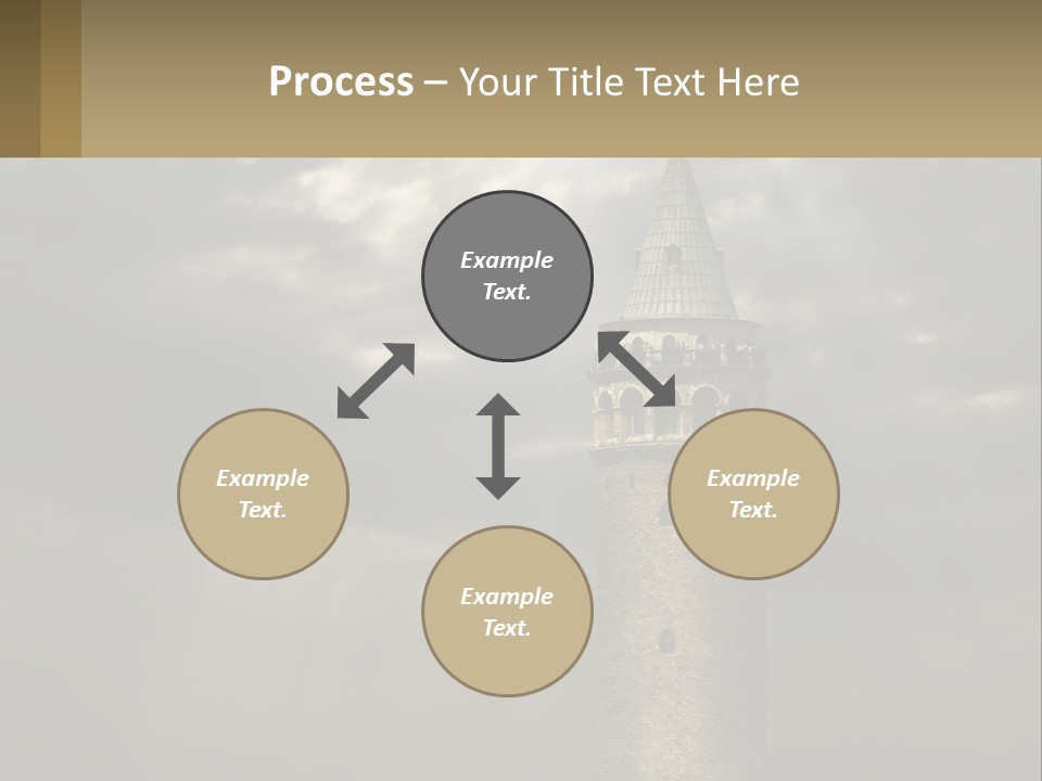 A Tall Tower With A Sky Background With Clouds PowerPoint Template