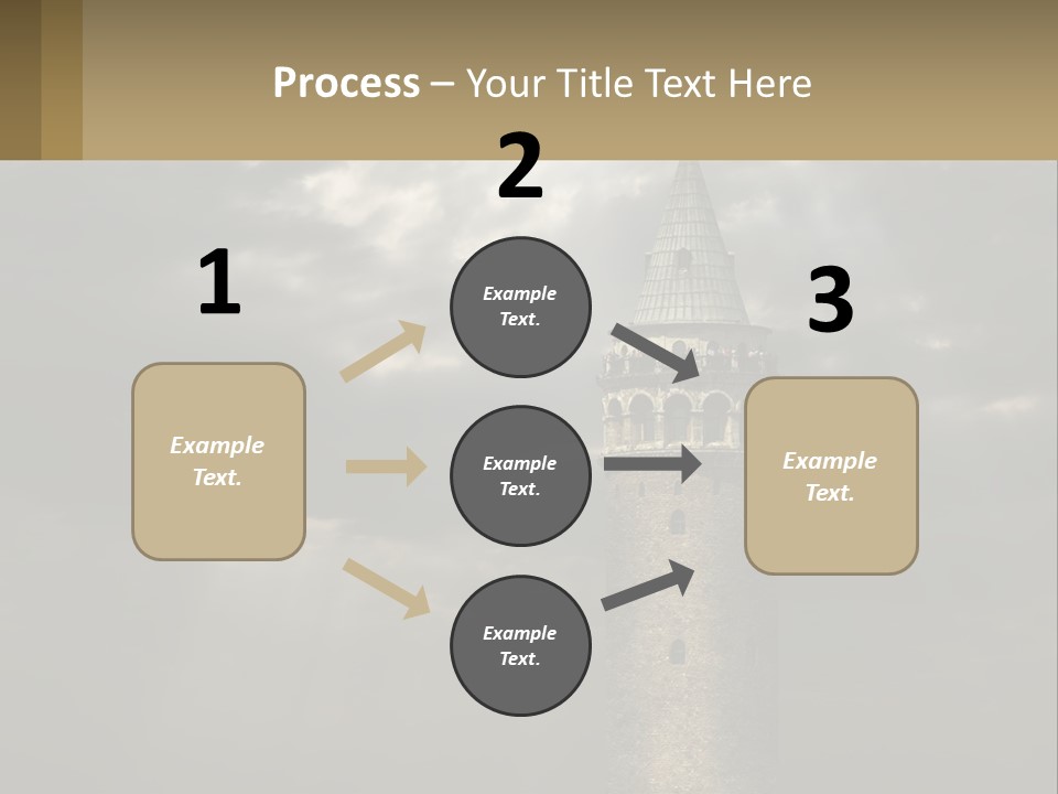 A Tall Tower With A Sky Background With Clouds PowerPoint Template