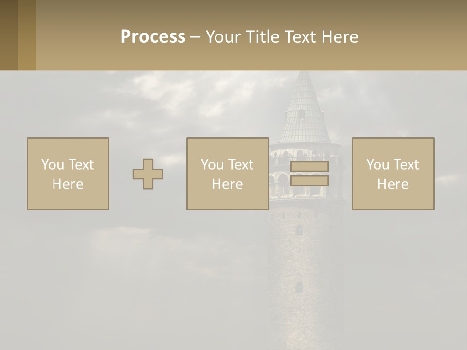 A Tall Tower With A Sky Background With Clouds PowerPoint Template